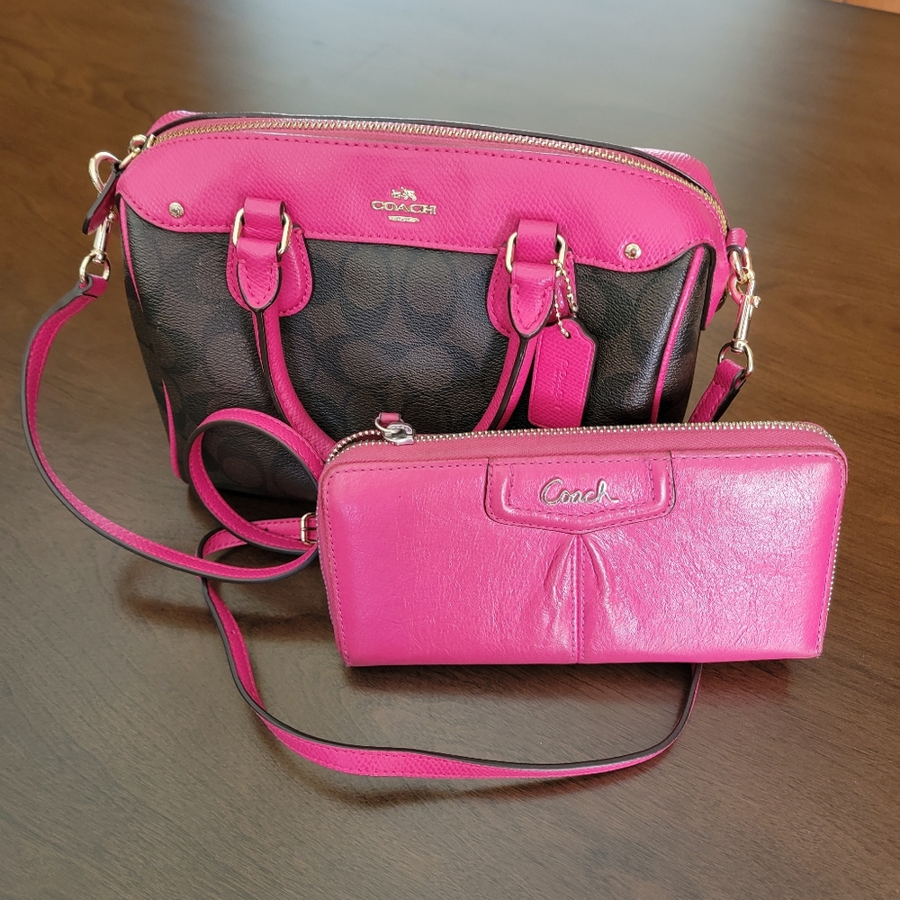 Coach purse and Coach wallet.